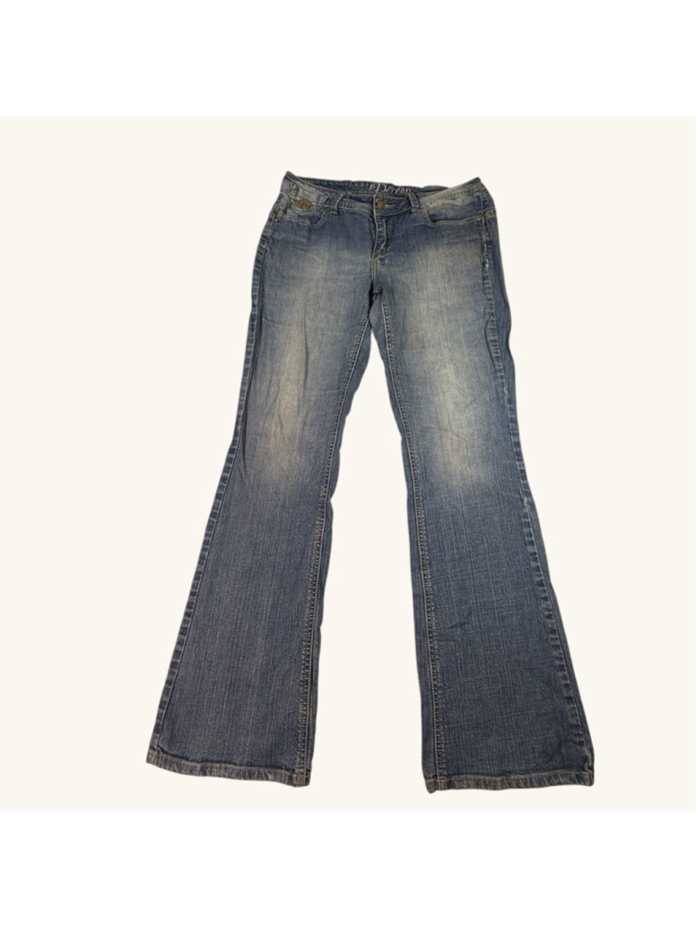 Dereon Wide Leg Flare Jeans Women’s Size 11/12 Medium Wash Y2K Denim